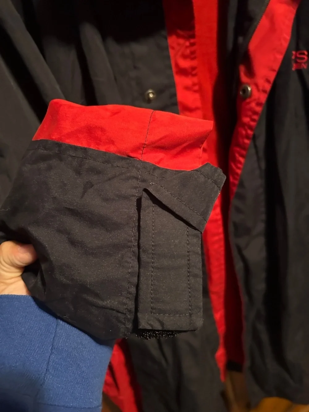 Ralph Lauren chaps Black and Red Hooded Windbreaker Jacket